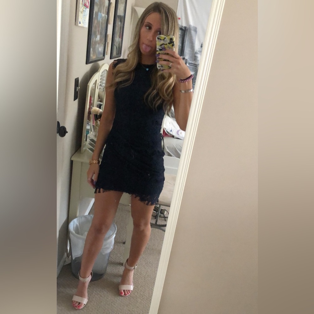 Navy Blue Lace Dress